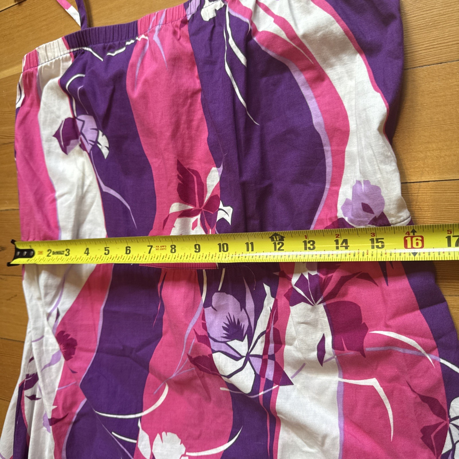 Vintage Hilo Hattie 1980’s Hawaiian Sundress Bandeau Top Shoulder Ties Cotton M
