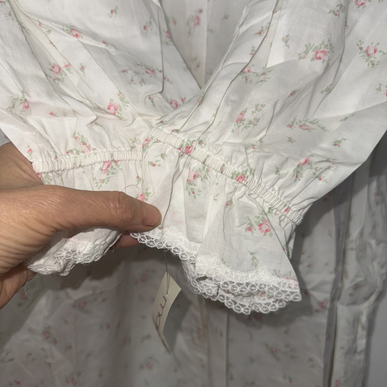 Lot 2- Vintage 100% Cotton Long Robe Dress Nighty Laura Adams New Cottagecore M