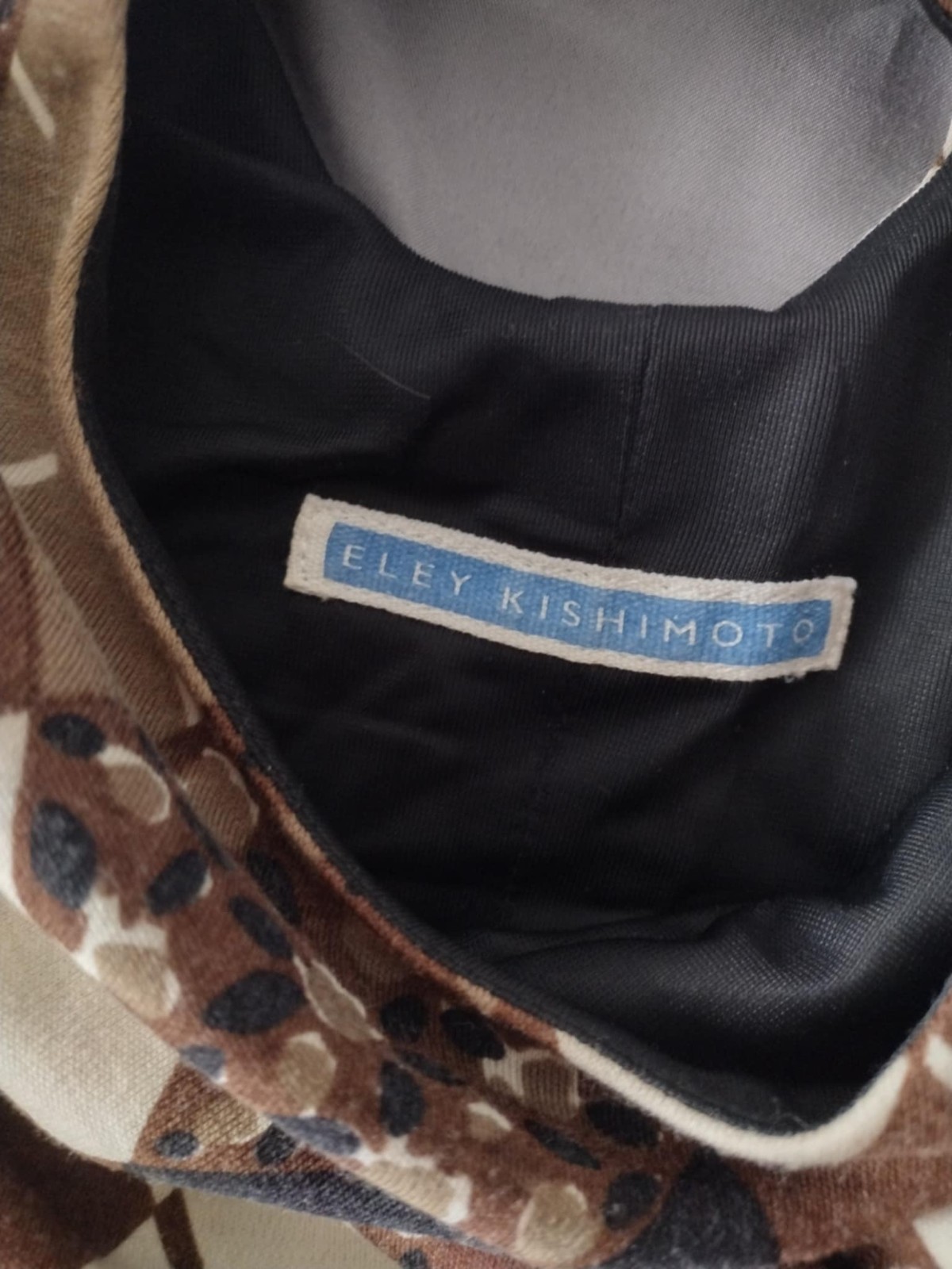Eley Kishimoto Vintage 90s Wool Argyle Dress Brown Beige M Archive Preppy Luxe