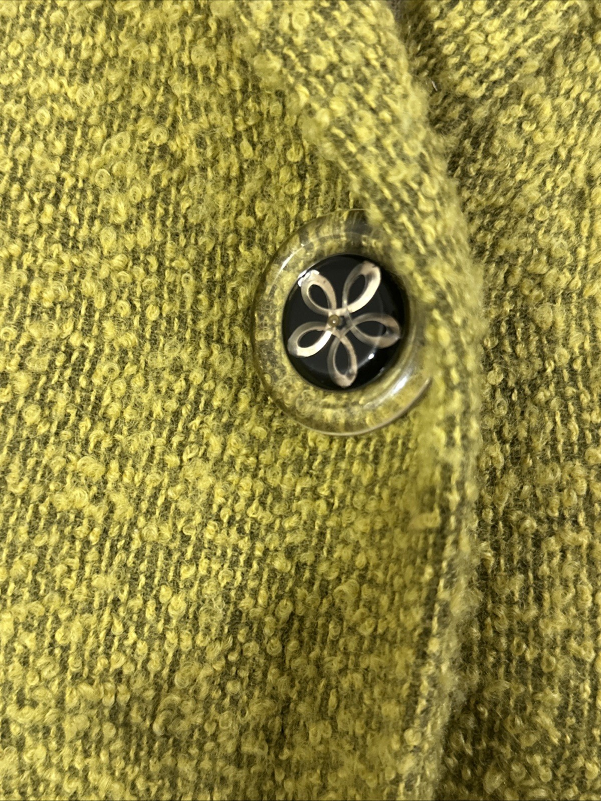 Vtg Jordan Marsh Boston Long Chartreuse Coat