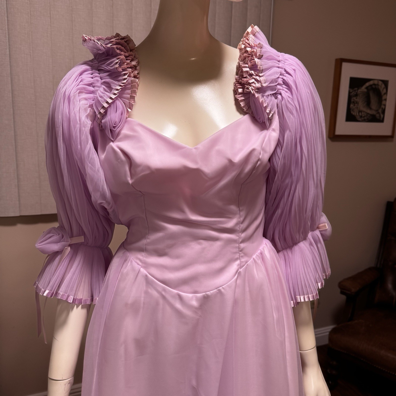VTG Dance Allure Gown Prom Dress Womens 5/6 Lavender Pageant Bridal 80s USA NWT