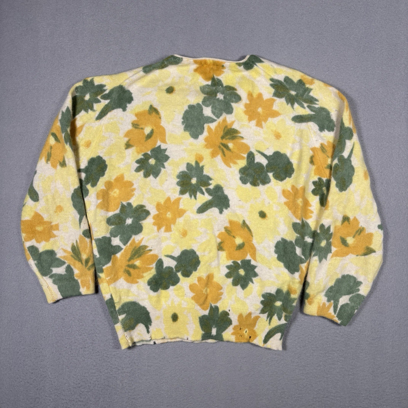 VTG 60&rsquo;s Gordonshire Cardigan Sweater Womens 40 (XS/S) Floral Angora Rabbit Hair