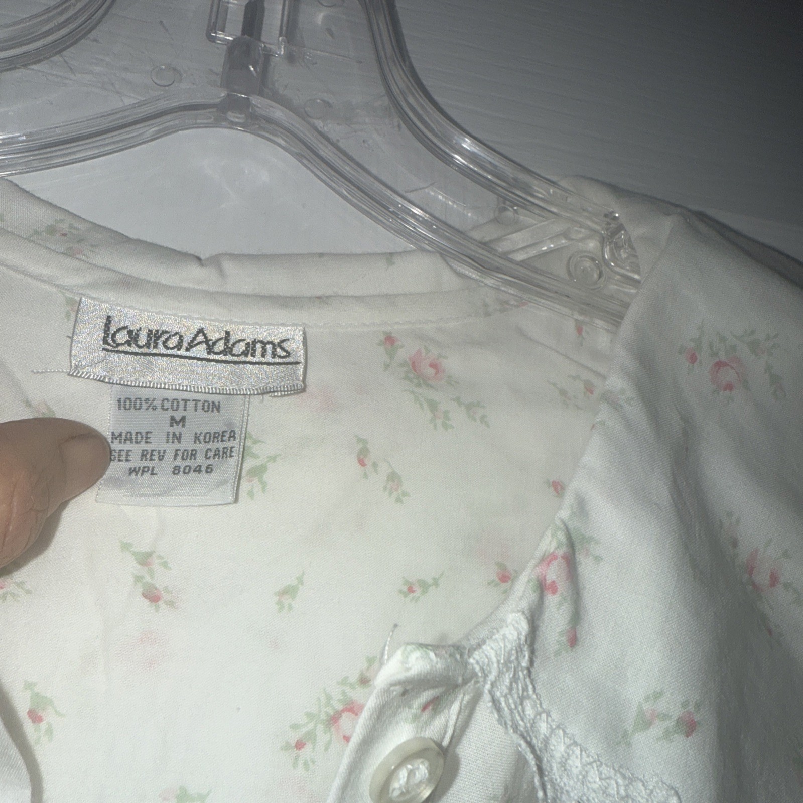 Lot 2- Vintage 100% Cotton Long Robe Dress Nighty Laura Adams New Cottagecore M