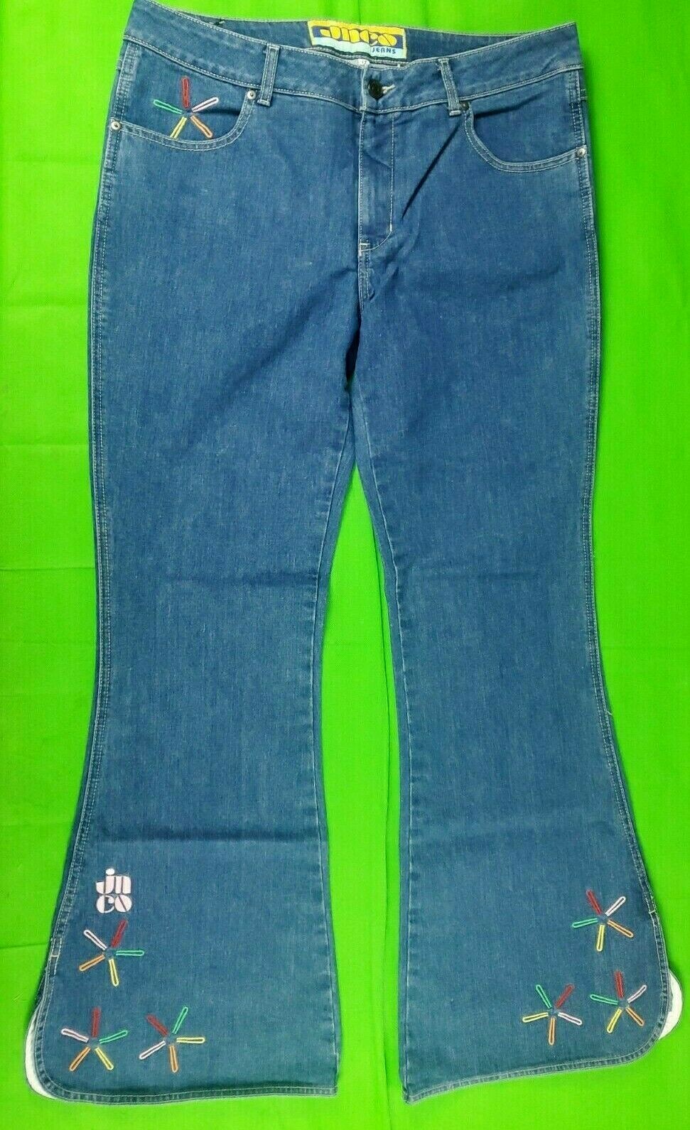 Vintage 90s Jnco Chimes women&rsquo;s bellbottom blue jeans size 17 34W 31L