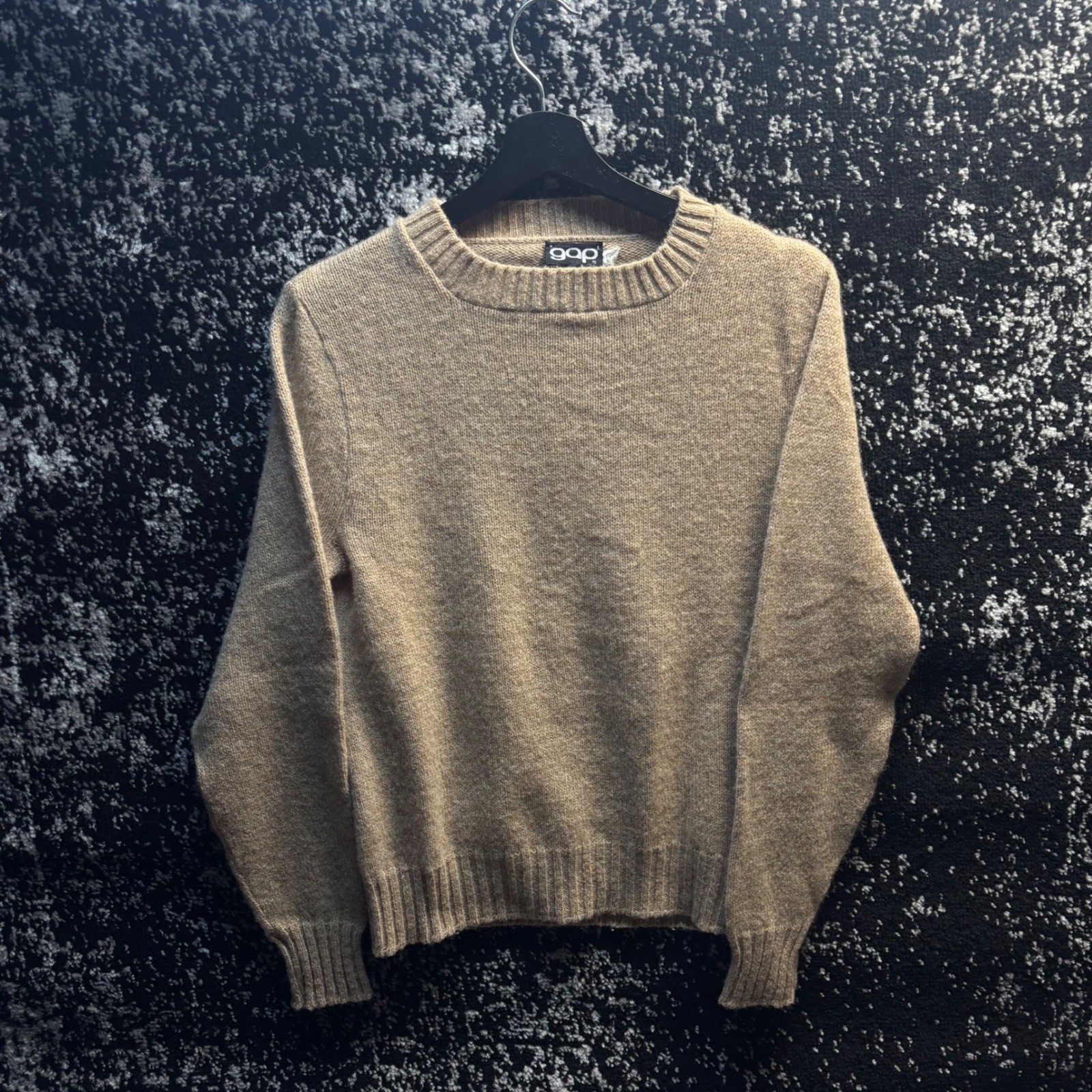 Vintage 70s Gap Women Tan Oatmeal Knit Crewneck Sweater Small Classic Retro