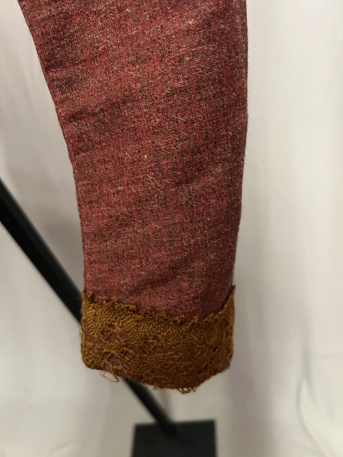1880’s Winter Wool Bodice For Bustle Gown. Red/Brown With Black & White