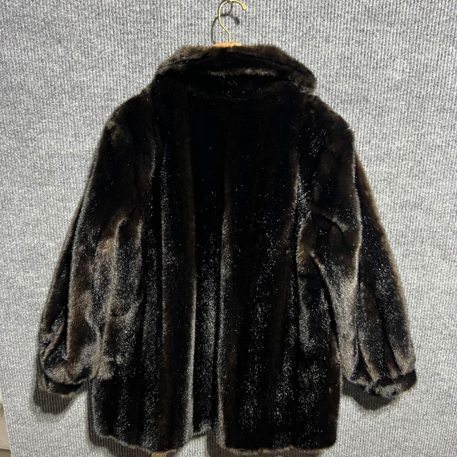 Vintage Emilio Pucci Faux Fur Coat Women Medium Brown 60s Gemini Fashions Luxury
