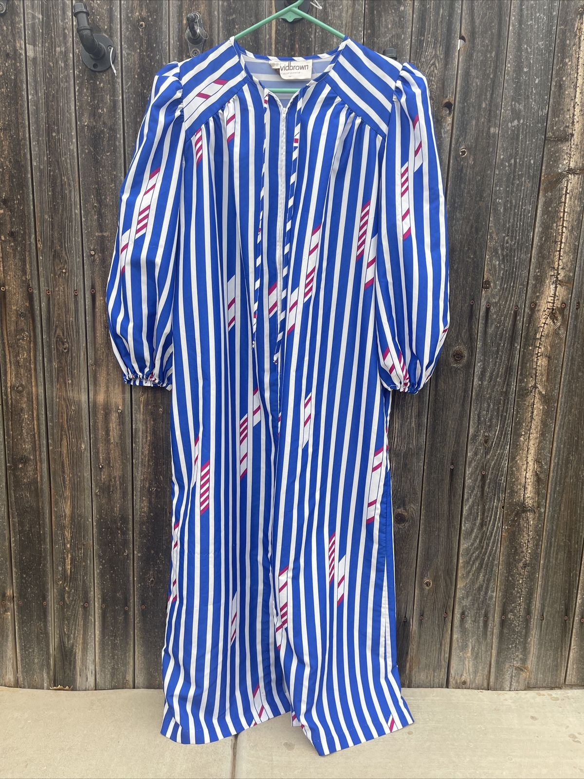 Vintage David Brown California Medium Large Zipup nightgown Patio House Dress US