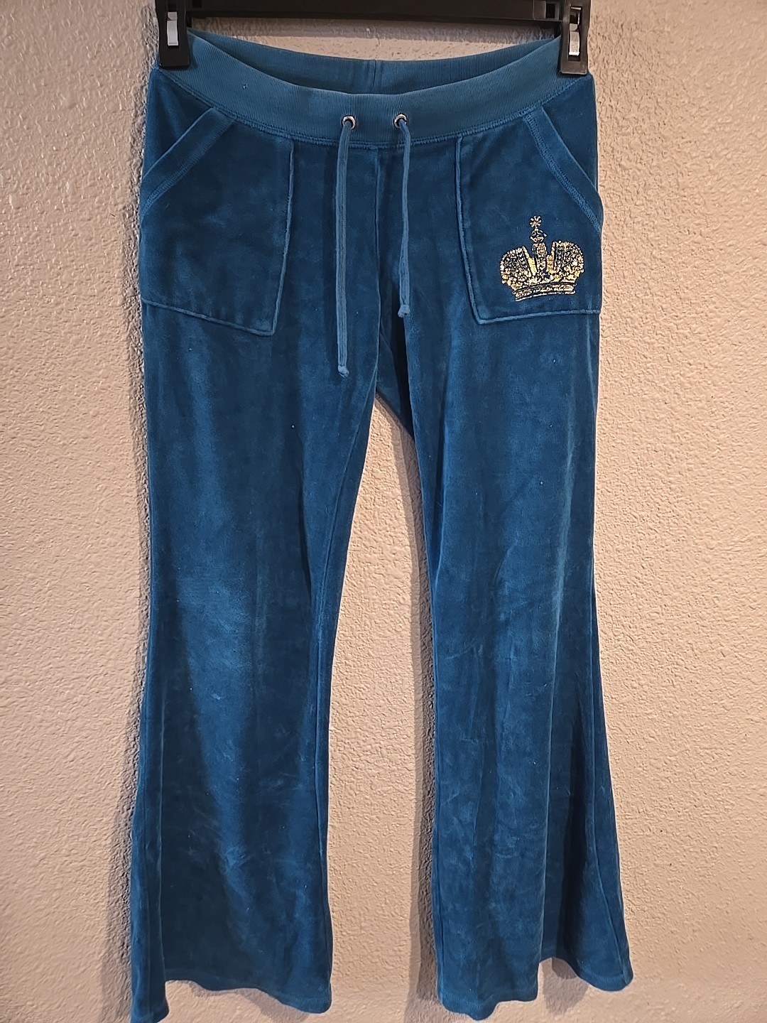 Juicy Couture Women&rsquo;s Velour Track Pants Low Rise, Straight Leg, Size Petite