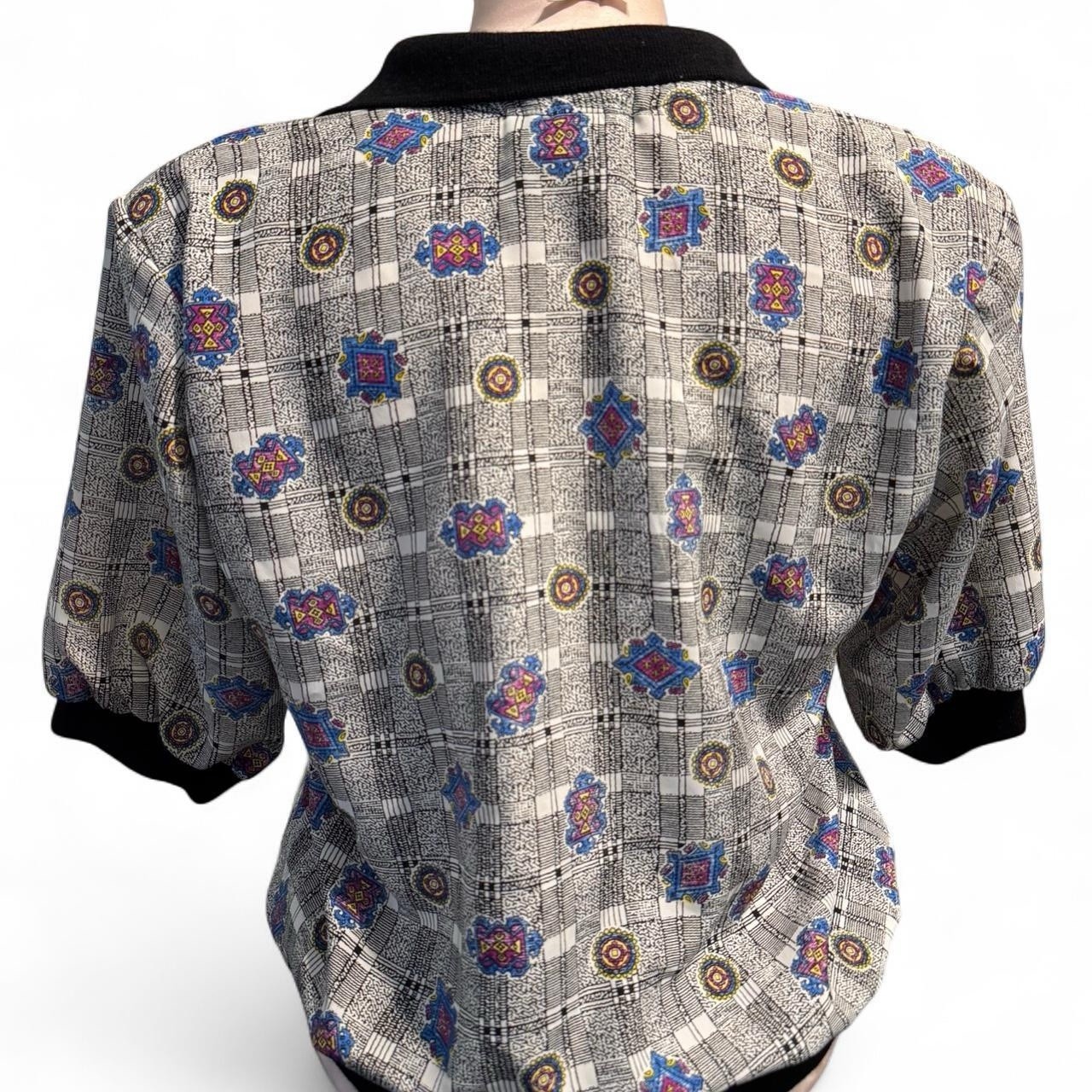 PARTNERS By Mervyn’s Collared Women’s Blouse. Vintage Print.