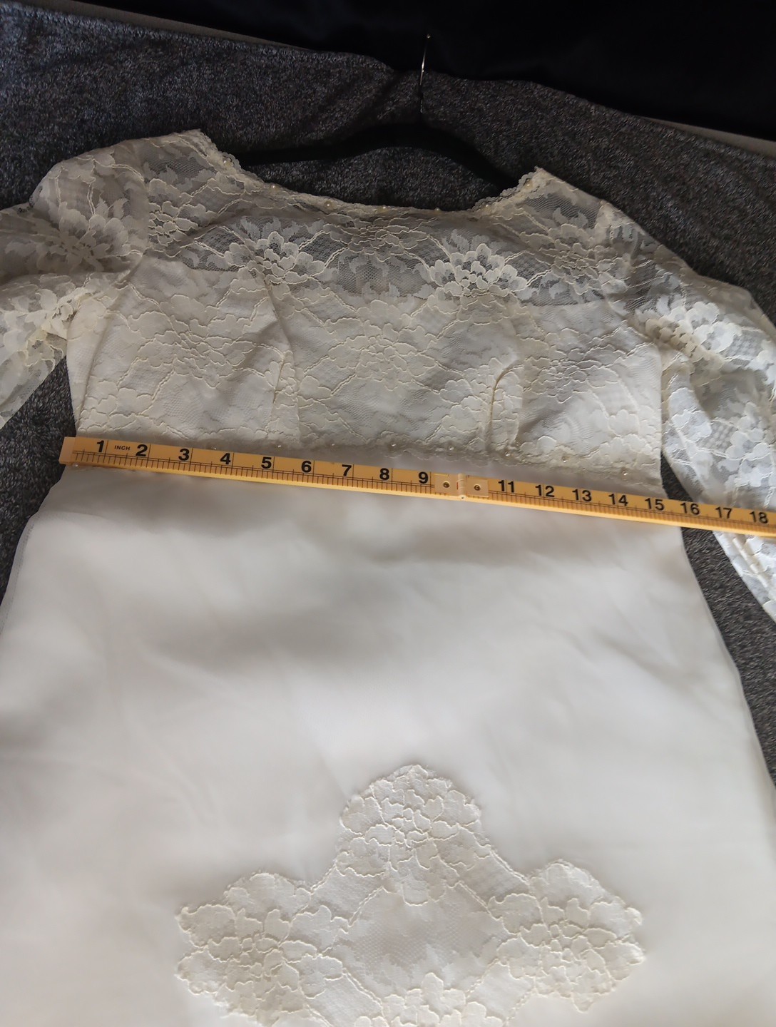 Vintage 1970s Wedding Lace Boho Prairie Gown ILGWU Union Made Maxi Small/Med