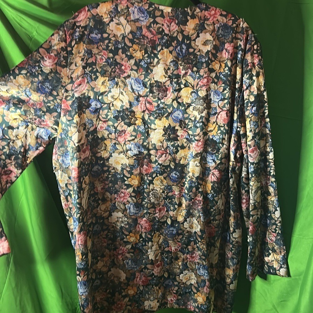 Handmade Floral Jacket Women XL Boho Embroidered Multi Color Lightweight Jacket