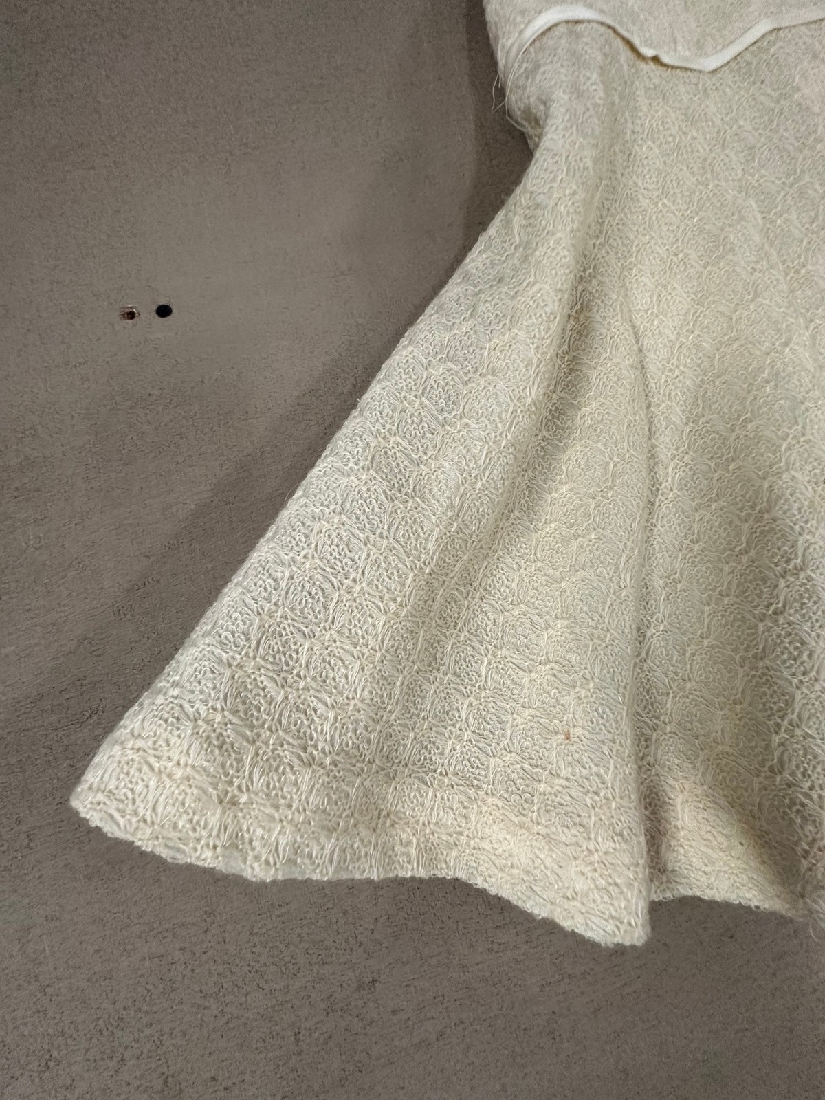 Vtg Parfait Originals Womens Dress 9 Cream Ivory Lace Drop Waist Mod 60s Flared