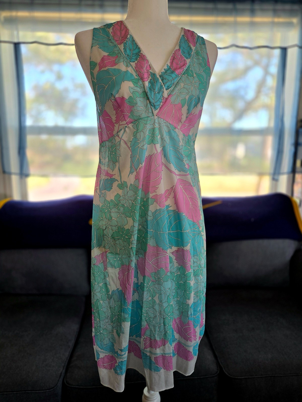 Emilio Pucci Formfit Rogers Vintage 1960s Abstract Silk 2-Piece Nightgown/Robe