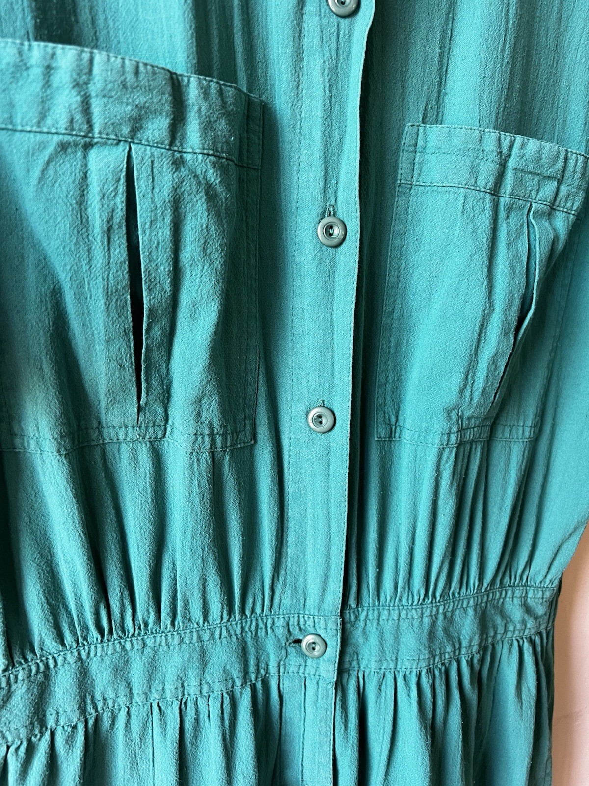 Balkan II Women&rsquo;s Vintage Jumpsuit Teal 100% Cotton XS Regular Made in Cyprus