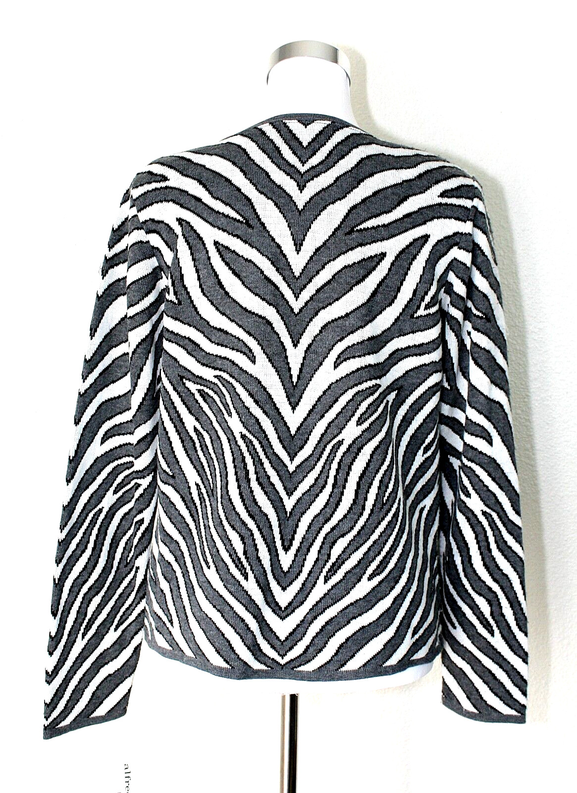Y2K VTG NWT ALFRED DUNNER Pullover Sweater Top Sz. S/P Animal Print Zebra #03