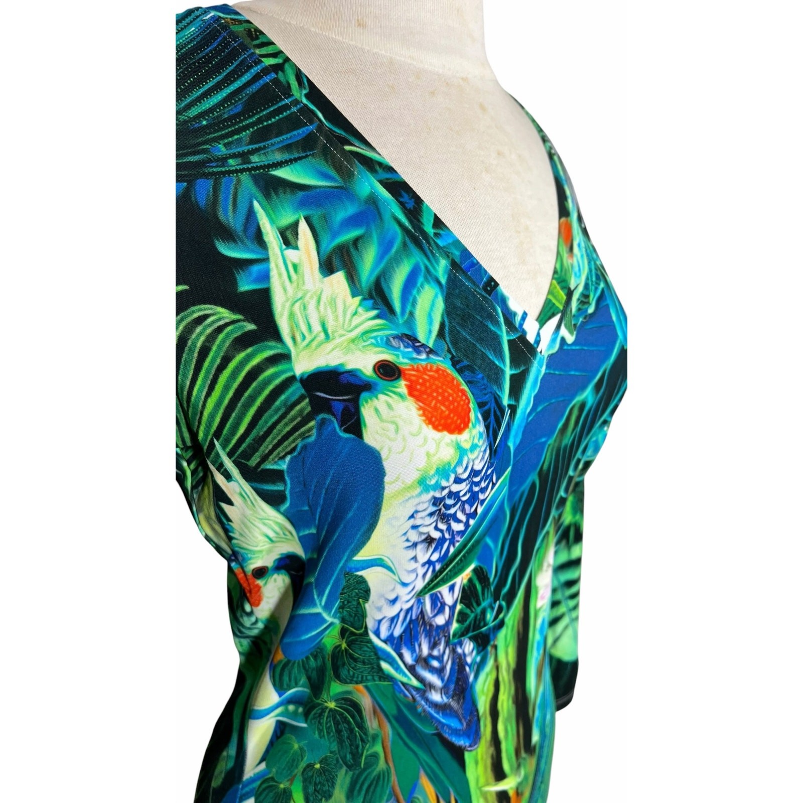 Roberto Cavalli Tropical Jungle Print Bodycon Dress 2010s