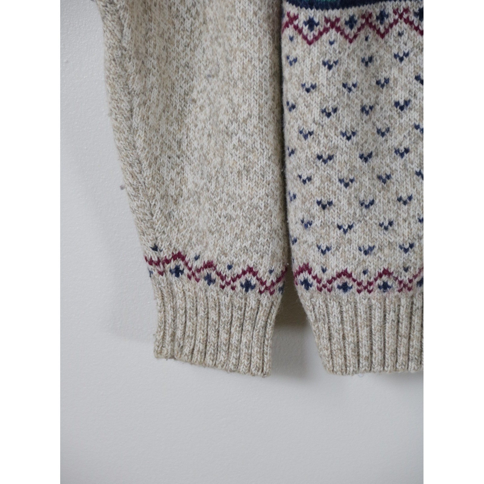 Northern Reflections Vintage Bird Cardigan Sweater Oatmeal Wool Blend Large 400