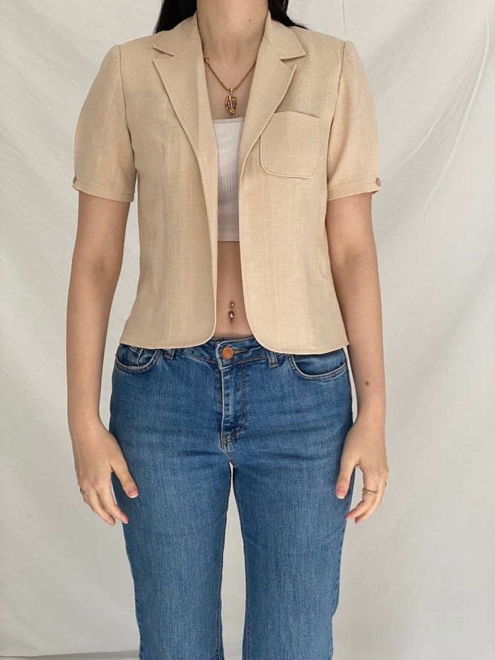 Vintage Linen Structured Vest by Donna Morgan for « Non Stop”