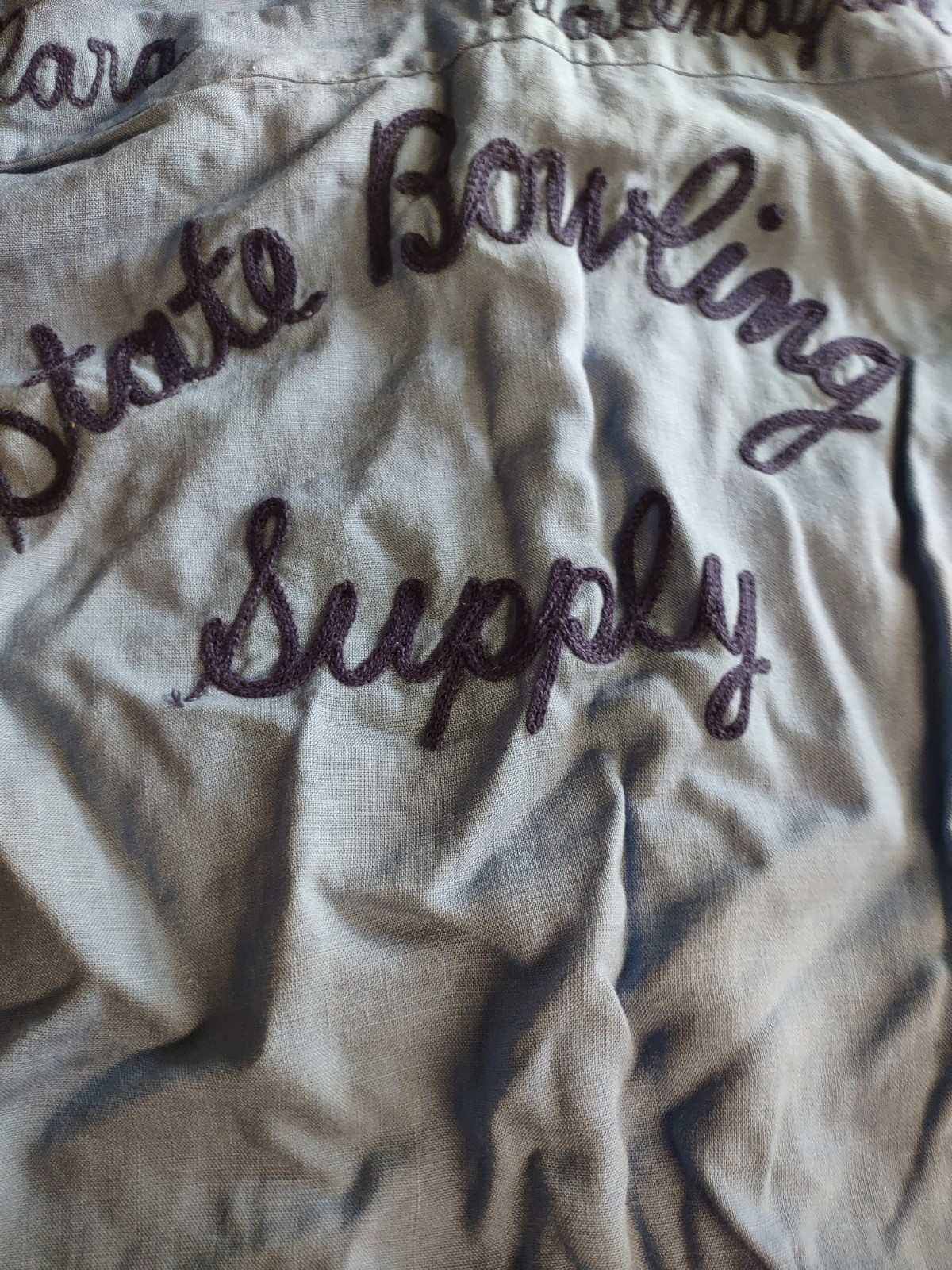 Vintage 60&rsquo;s Bowling Shirt Stitched Ladies Button Up S-STATE BOWLING SUPPY