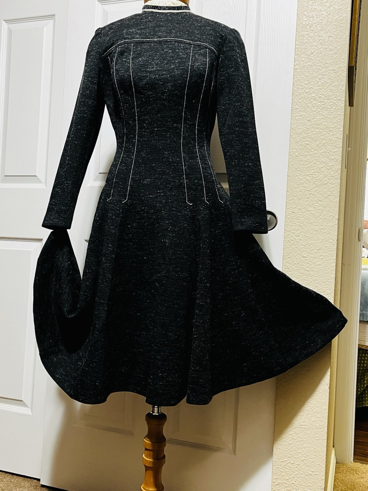 Vintage 1960’s Paula Brooks Original’s Princess Line Black Knit Dress Sz. 4 – 6