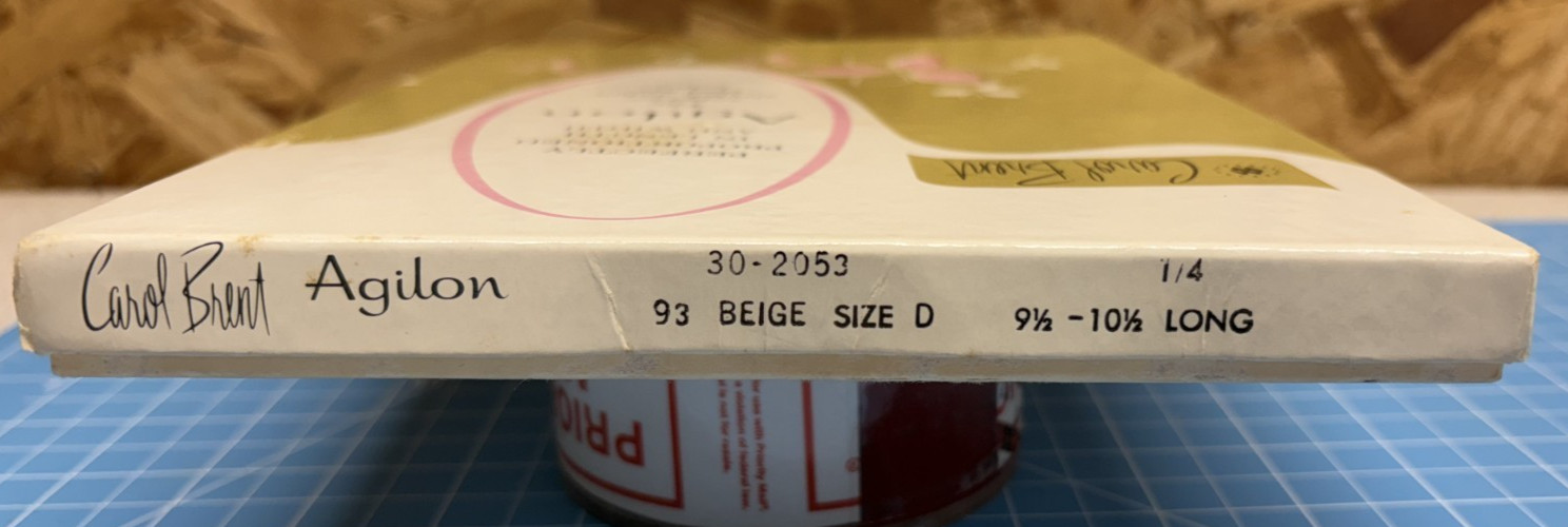 VTG Carol Brent Agilon Support Hosiery 93 Beige Size D 9.5-10.5 Long NOS NIB