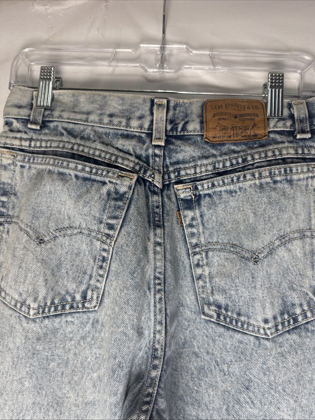 Vintage LEVIS 573 Jeans Womens Size 13 Acid Wash High Waist Made in USA