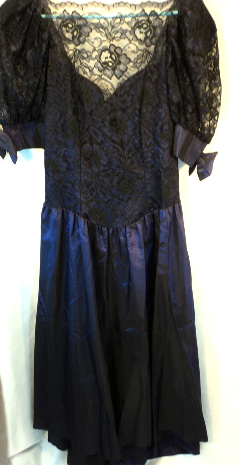 VTG 80&rsquo;s Alfred Angelo Dream Maker Lace Taffeta Prom Formal Dress Gown Sz 13/14