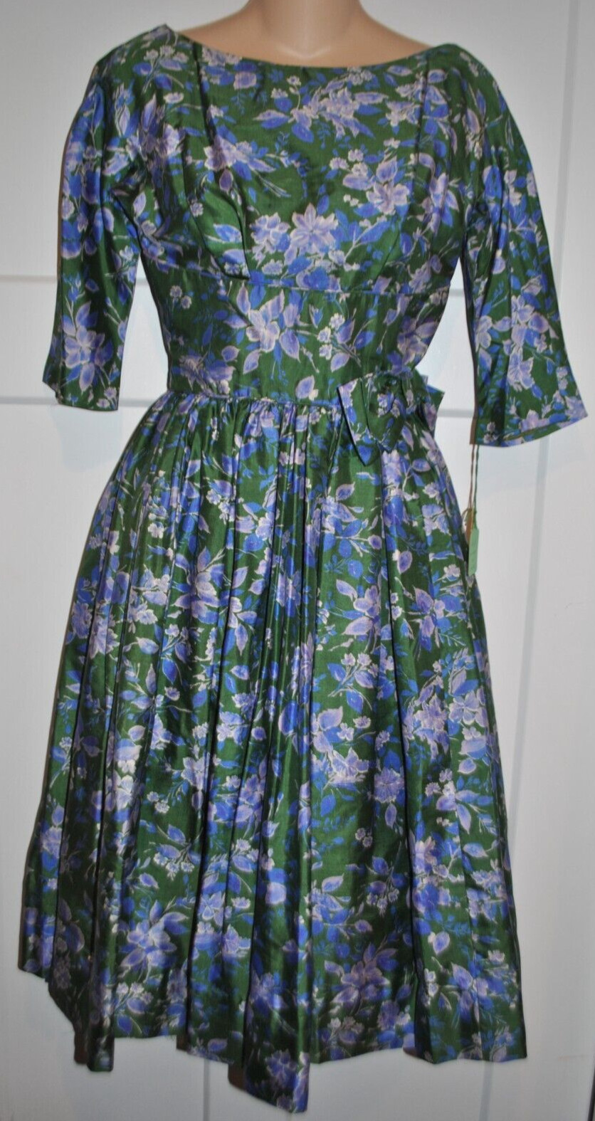 PHYLLIS DE TRANO FOR GEORGETTE 50s 60s Floral Empire Flare Cocktail Vintage Wife