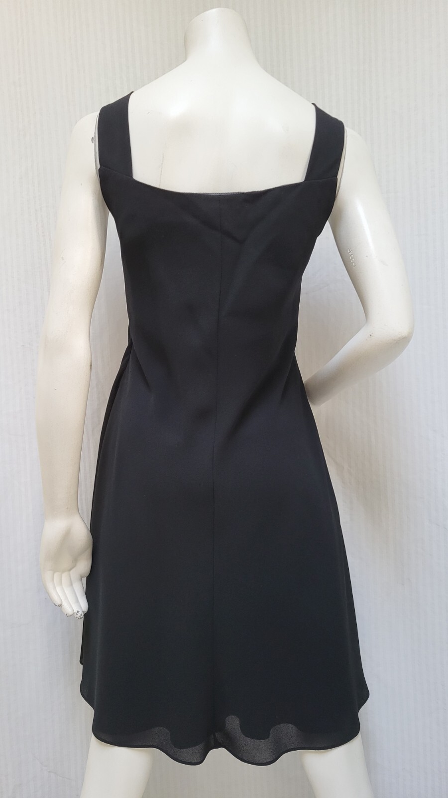 Vintage CACHET Black Crepe Chiffon Draped Neck Dress – Size M – EUC