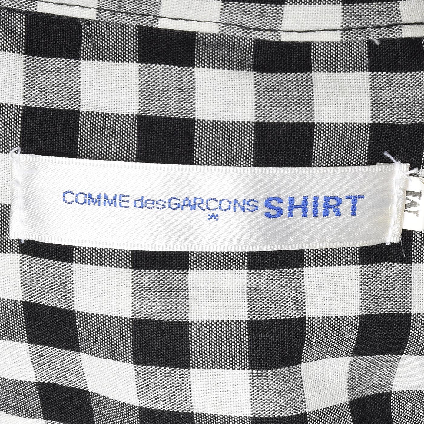 Comme des Garcons Black White Gingham Checker Oxford Shirt Cotton Button Down