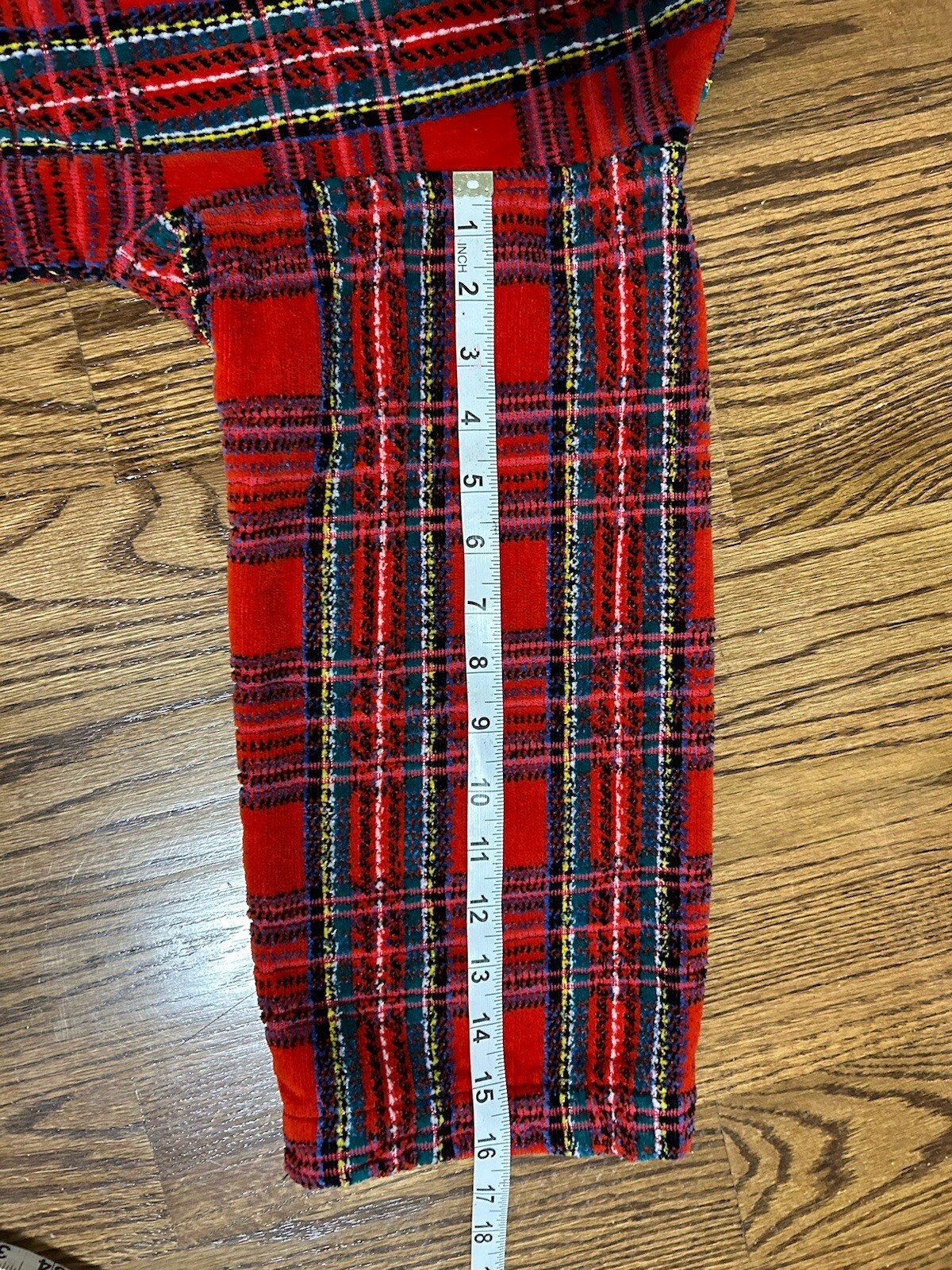 Vintage Red Chenille Plaid Cotton Bathrobe Made Brazil Women’s Small Medium