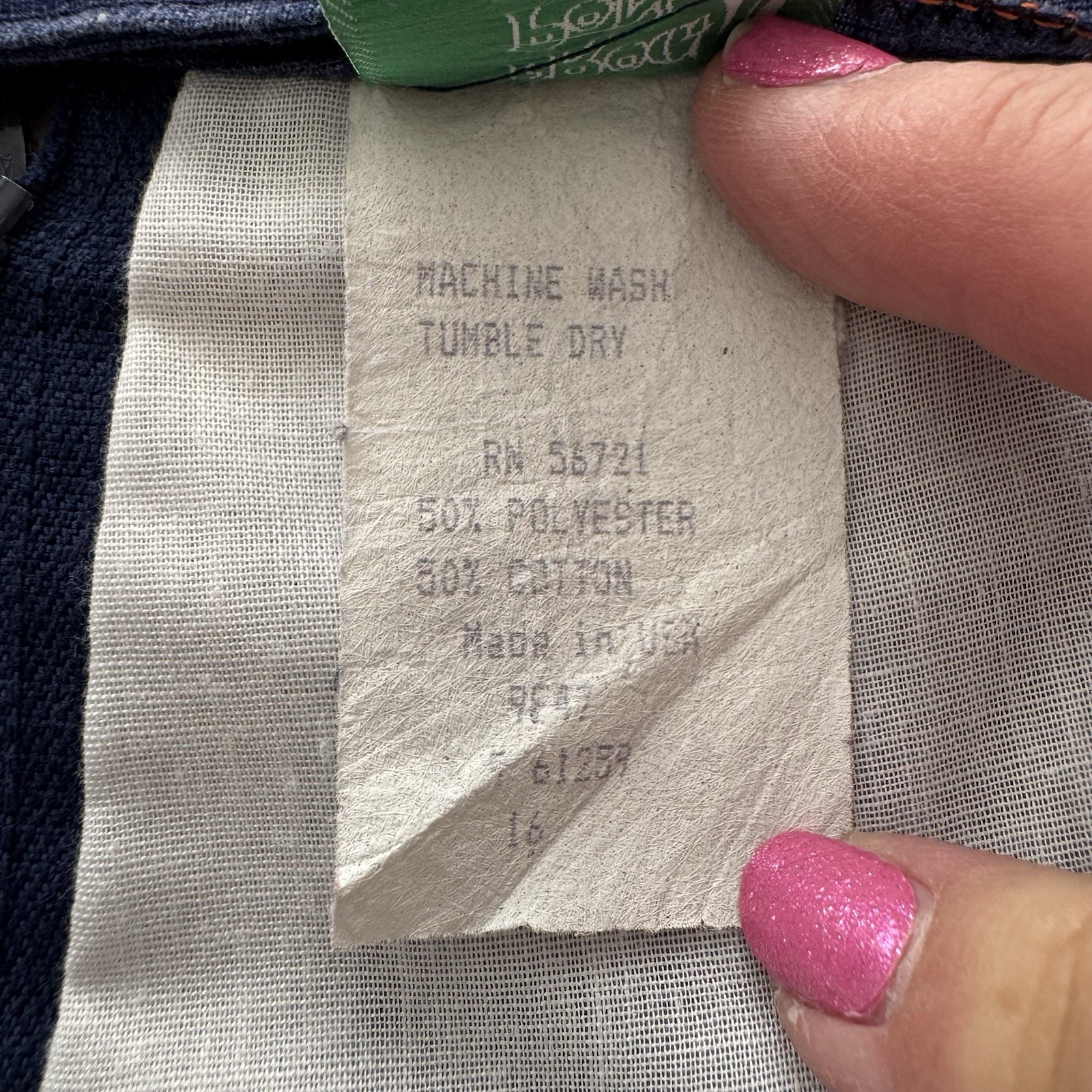 Vtg Frog Pond Skirt Skort Chambray Denim Sz 16 Golf Hole Flag Flowers USA Made
