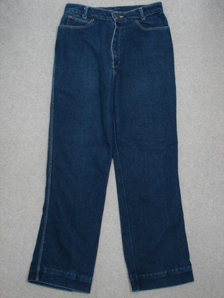 QI13441 VINTAGE 1970s **STOCKTON** HIGH WAIST WOMENS JEANS 29×30 DARK BLUE