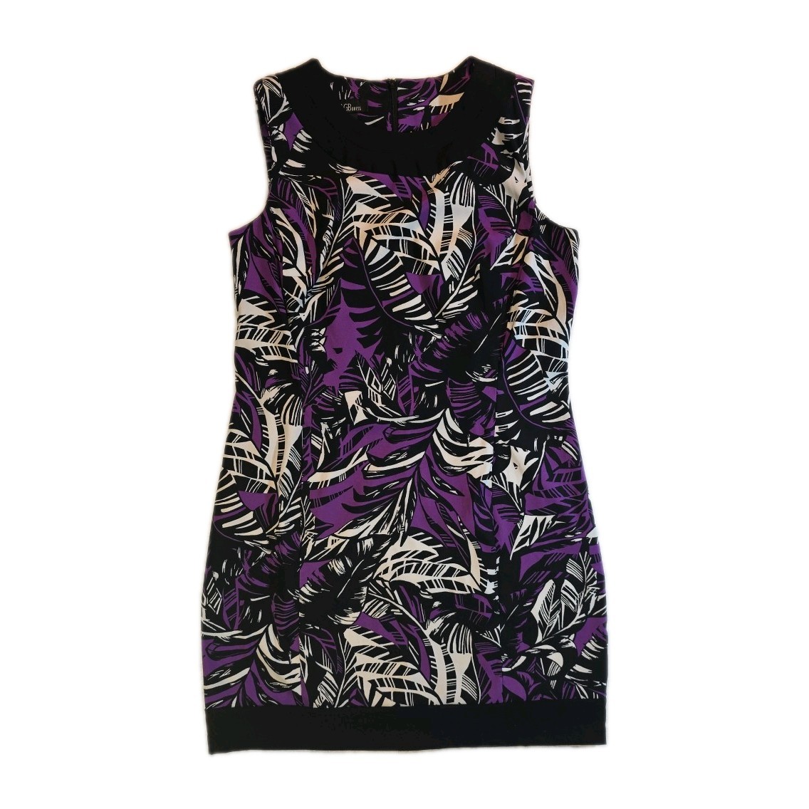 Vintage Purple Black & White AGB Hawaiian Midi Dress – Size 16