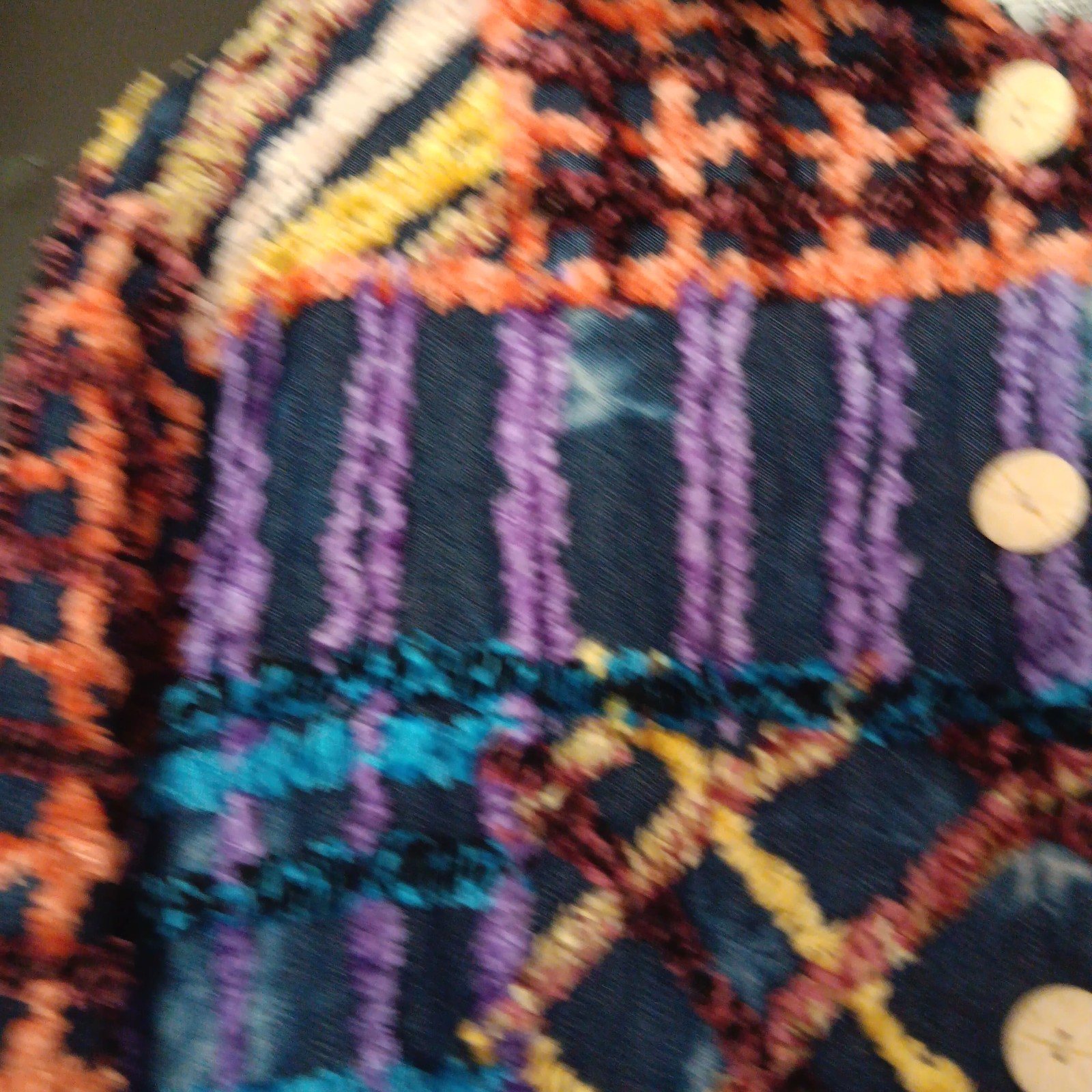 Vintage Chenille Patchwork Boho Jacket Women’s SZ S Art To Wear Sandy Starkman