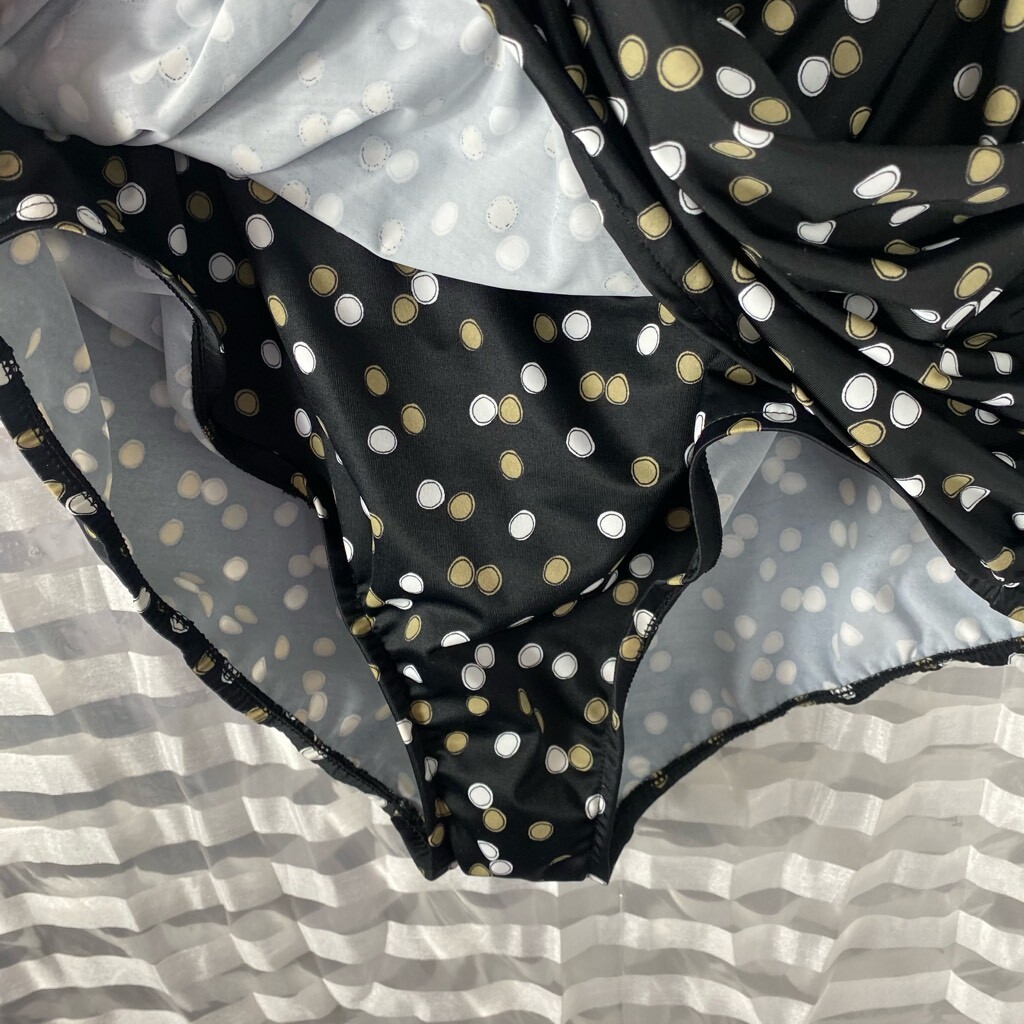 Dream-shaper by Miraclesuit Black White/Tan Polka Dot Swim Dress