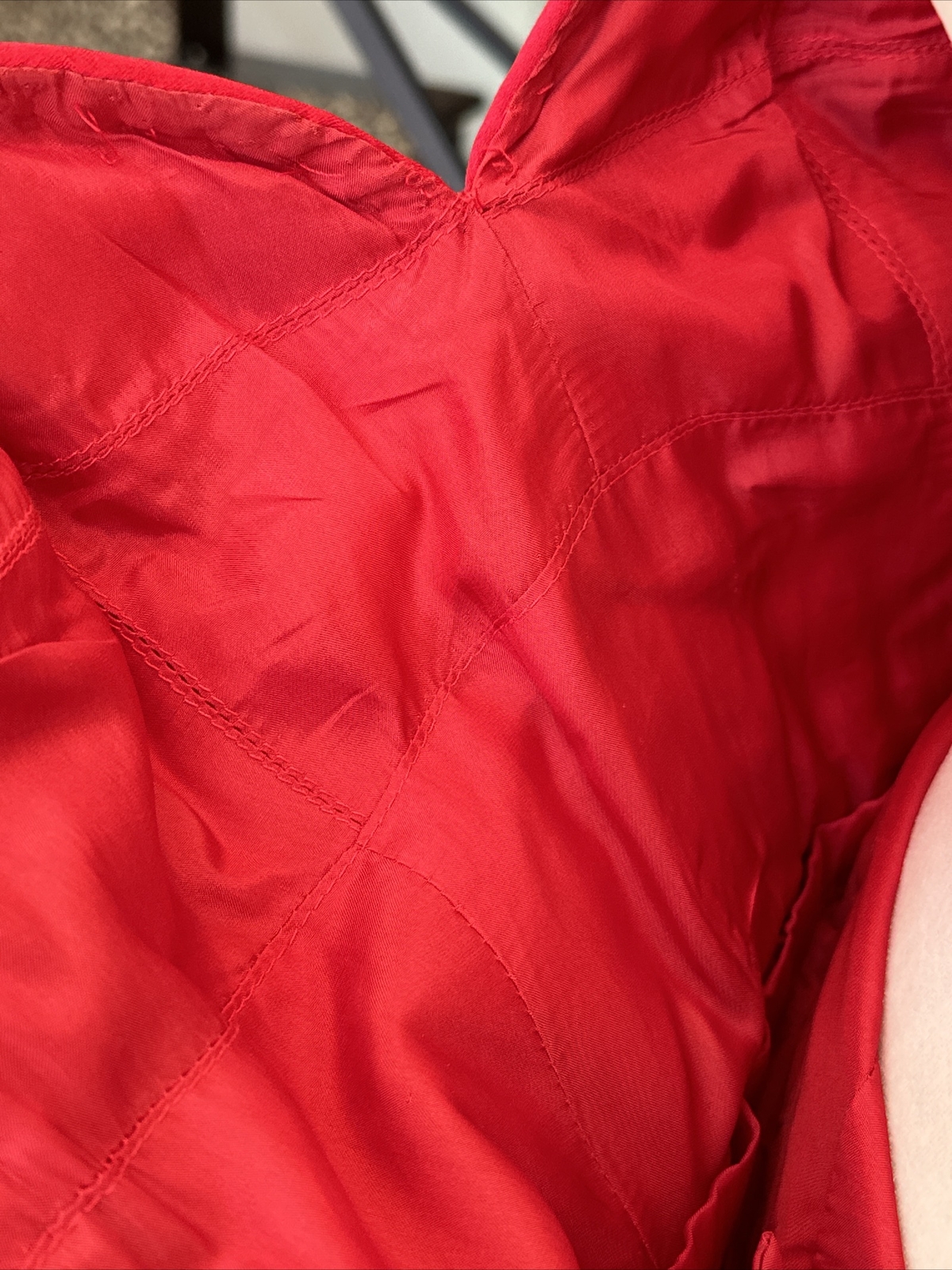Vicky Tiel Rare Iconic 80s Red Silk Satin Boned Ruched Bustier Column Gown 4