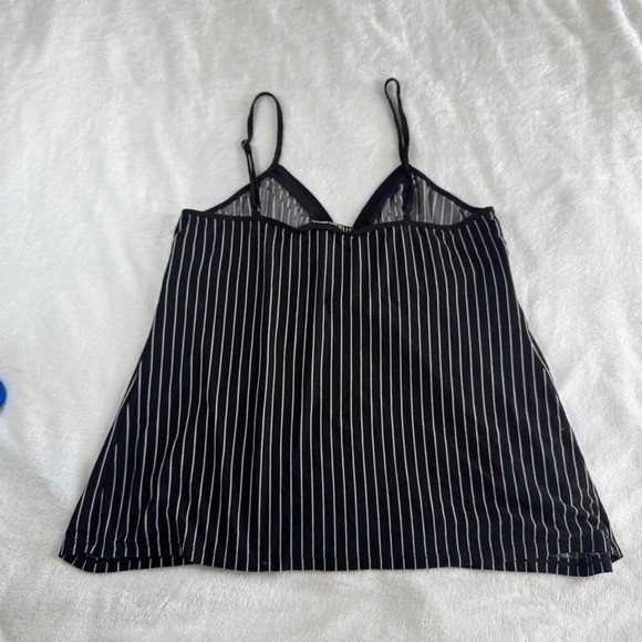 Studio Donatella black stripped lace babydoll cami tank top y2k vintage grunge