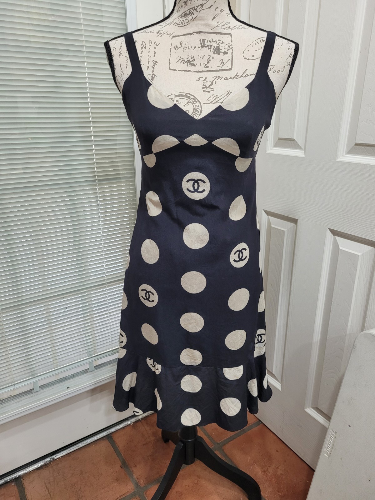 Authenic Vintage Rare 1997 Chanel Polka-dot Dress Sold AS IS