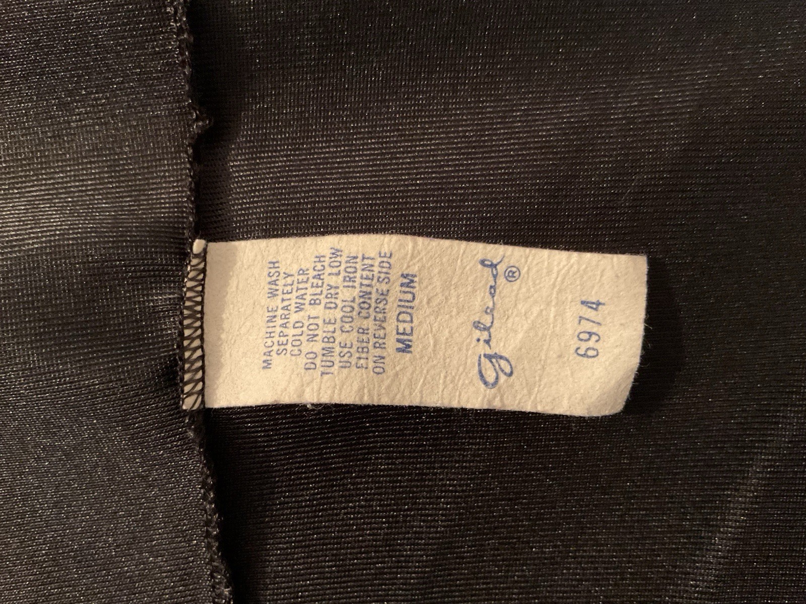 Vintage Gilead Black Nylon Maxi Nightgown Lace Trimmed Bodice Sz M