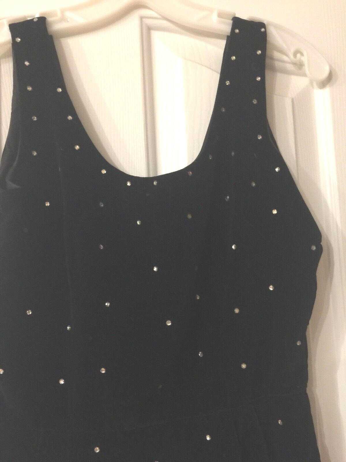 VLV ROCKABILLY JERRY GILDEN « SPECTATOR » BLACK VELVET DRESS WITH RHINESTONES