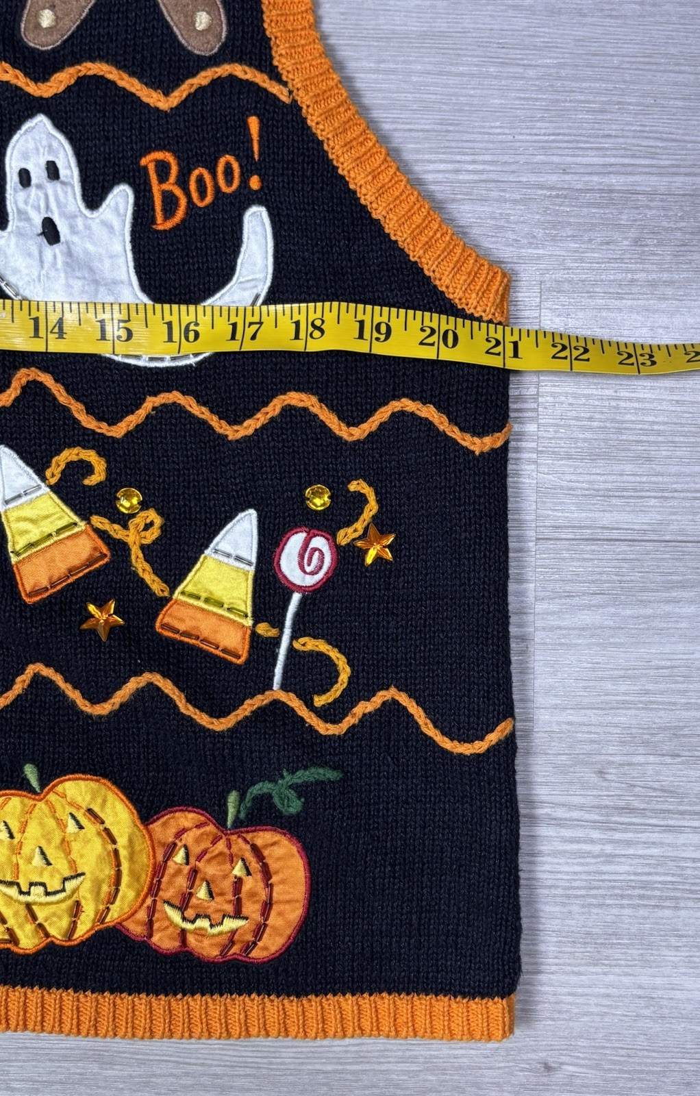 1990 Halloween Sweater Vest Basic Editions Size Large Whimsical Festive Spooky