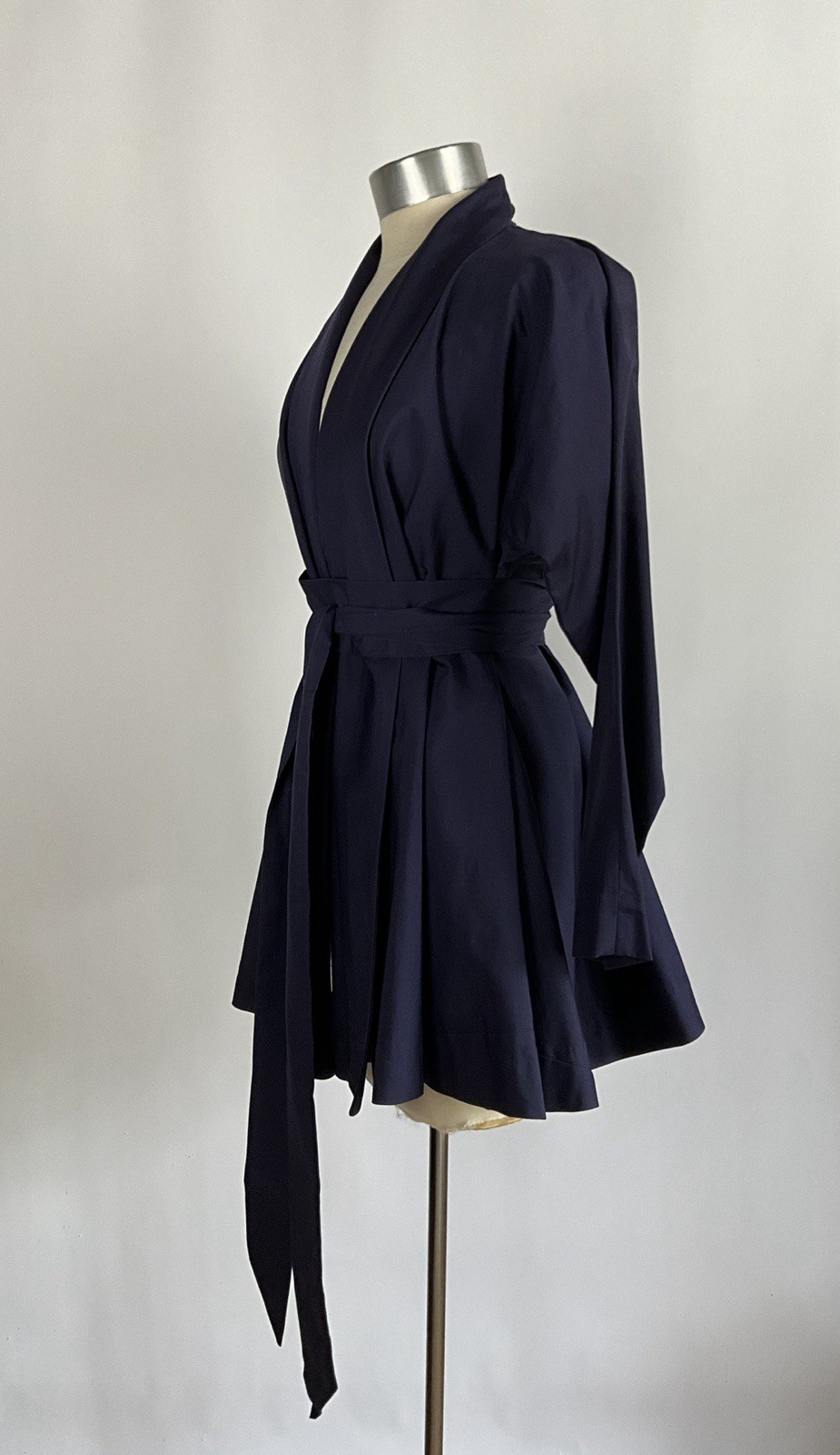 Vintage 1950&rsquo;s Claire McCardell Navy Silk Faille Jacket with Double Wrap Belt