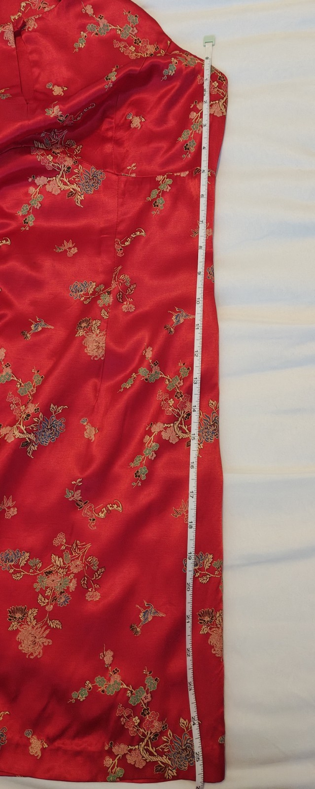 Vintage 90s Byer Too! Floral Asian Style Satin Dress – Red Mini Made in USA