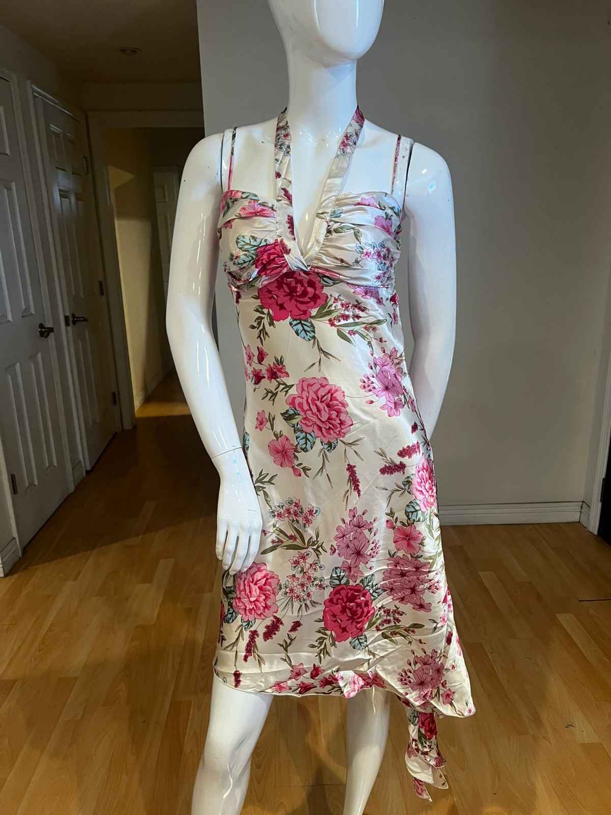 VINTAGE Y2K 90&rsquo;S WINDSOR FLORAL HALTER FAIRY BOHO GRUNGE DRESS SZ 5 / SMALL