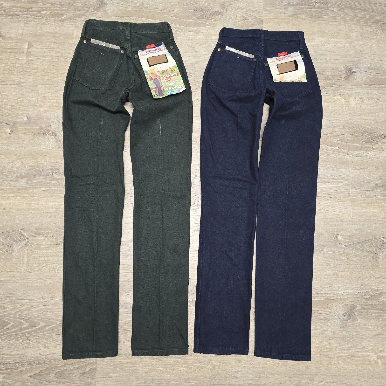 Lot x2 Vintage Wrangler Cowboy Cut 14MWZ Jeans Women 1×34 USA Made High Rise