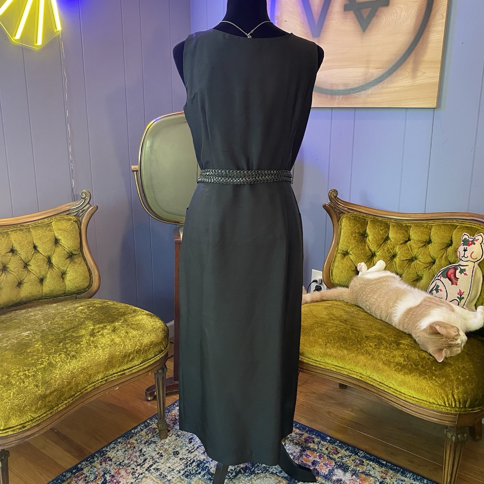 Vintage Shomi 100% Silk Button Down Shell Button Dress – Size 10