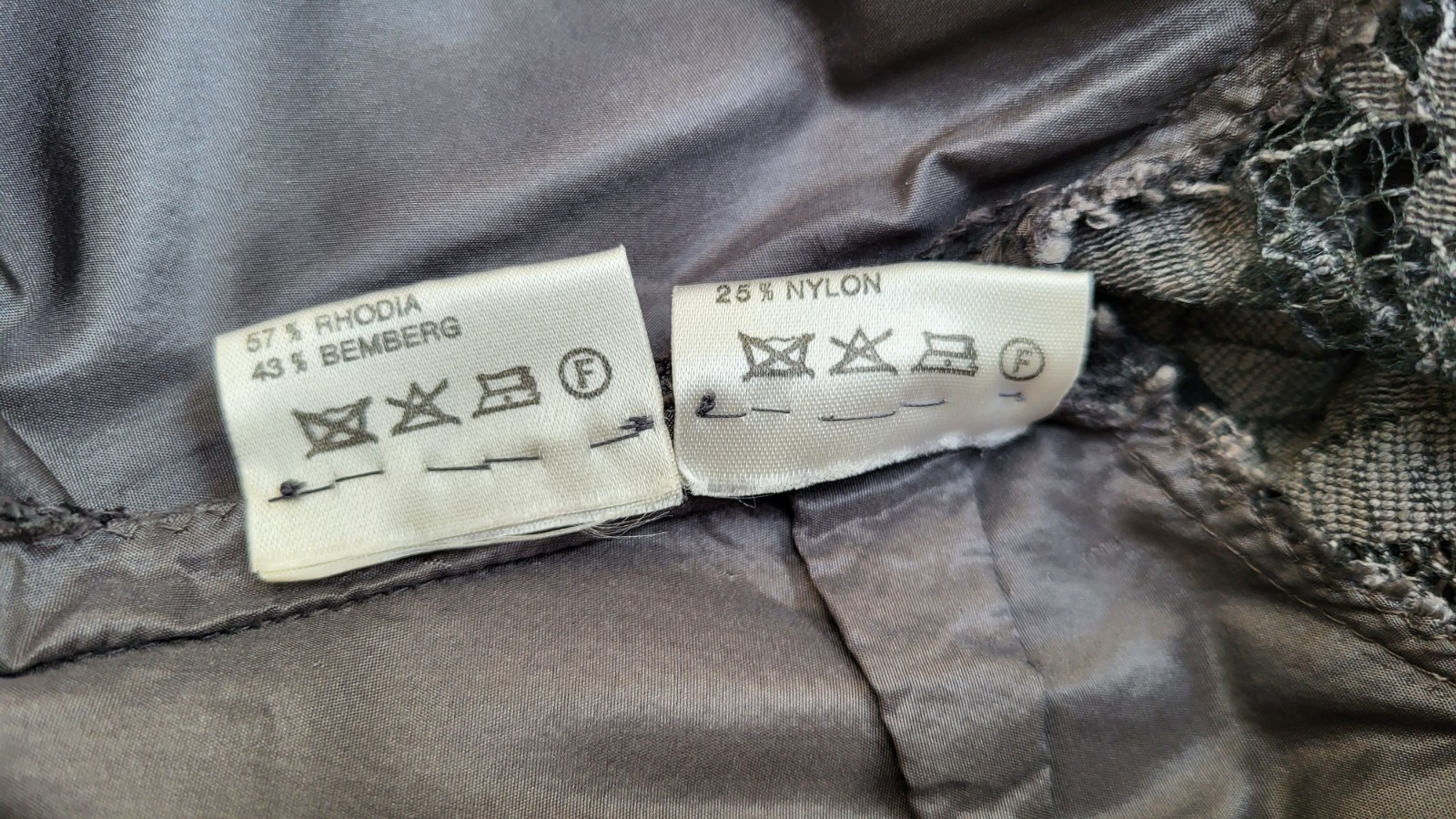 Vintage Nina Ricci Haute Boutique Gray Silk Taffeta & Lace Ball Gown Dress – XS