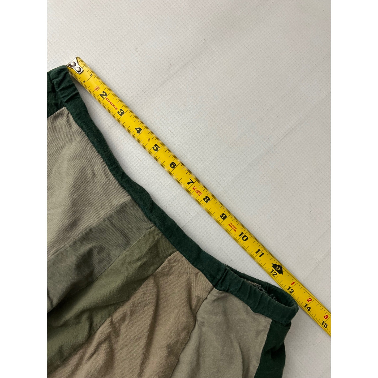 Sardine Clothing Co Patchwork Skirt Size S Green Earth Tones Recycled Cotton